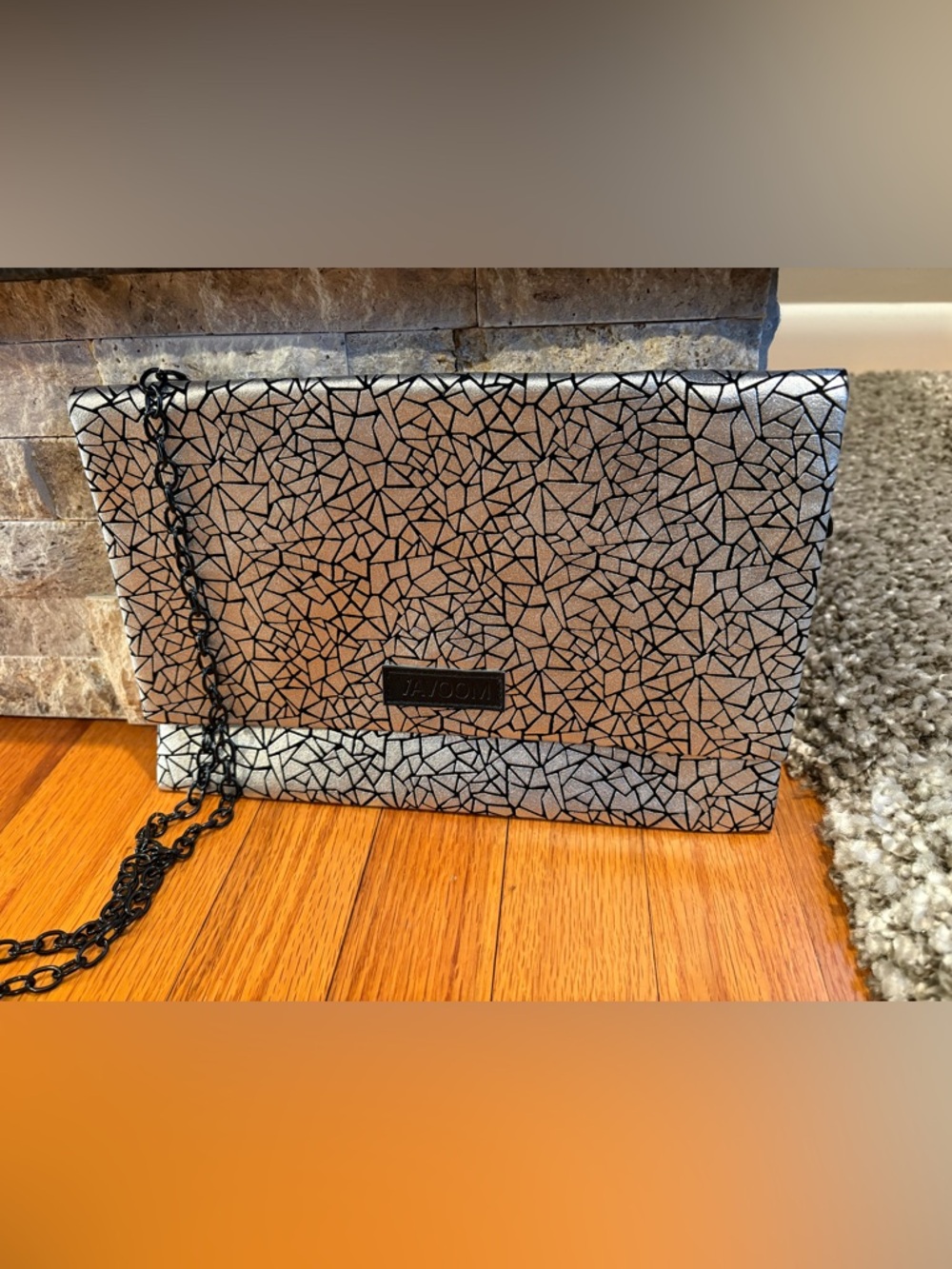 Silver Metallic Mosaic Pattern New Handbag